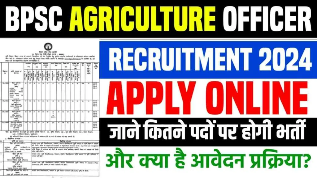 BPSC Agriculture Officer Jobs Notification 2024 for 1051 Post | Online Form