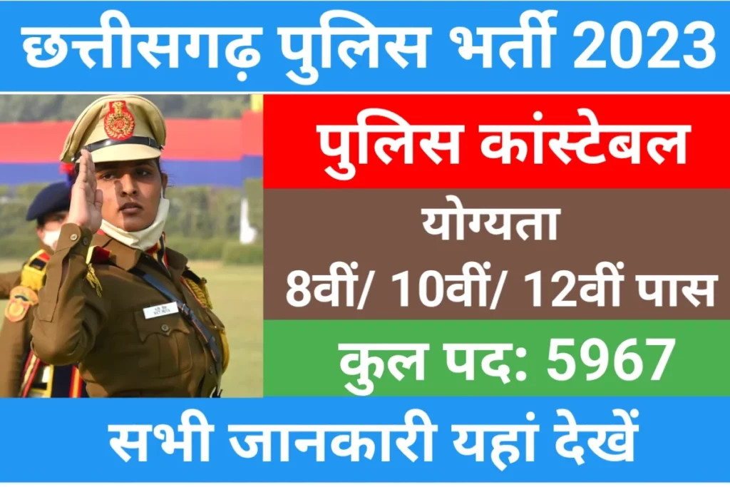 CG Police Constable Recruitment 2024 Notification for 5967 Posts | Online Form