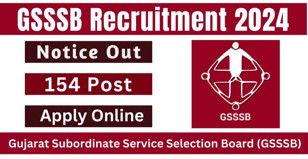 Gujarat Secondary Service Selection Board (GSSSB) Recruitment 2024 Notification for 154 Posts | Apply Online