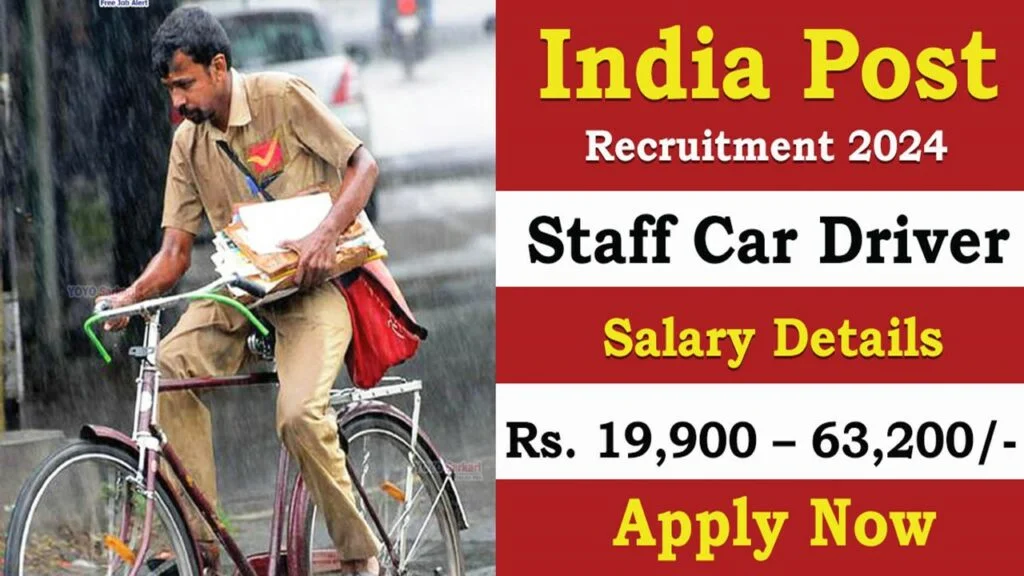 Indian Post Office Recruitment  – Staff Car Driver Jobs Notification 2024 for 78 Posts – Apply Now