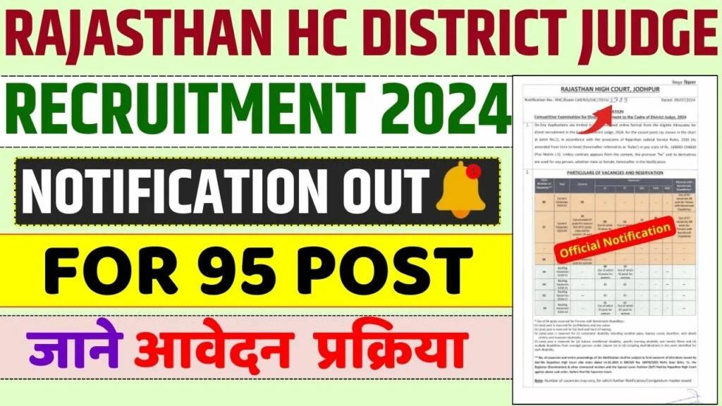 Rajasthan High Court Recruitment 2024 Notification 95 Posts | Online Apply