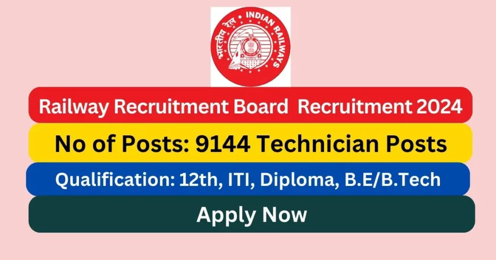 Railway Recruitment Board (RRB) – 9144 vacant positions of Technician – Apply Now