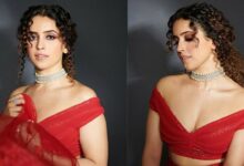 Sanya Malhotra Turns Showstopper In Hot Shimmery Gown With A Plunging Neckline -