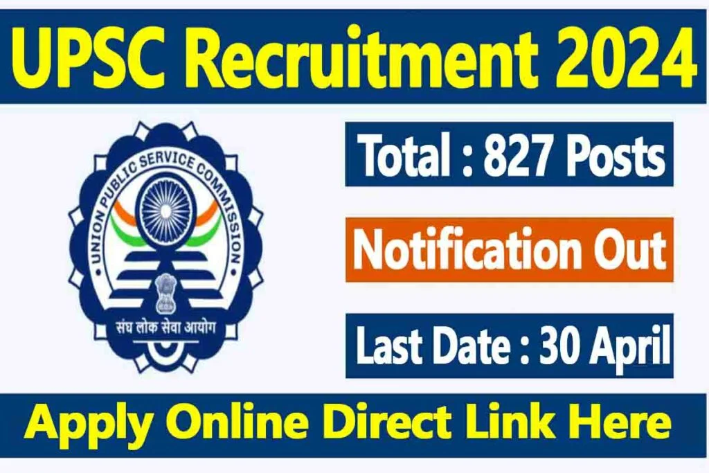 UPSC CMS Notification 2024 for 827 Posts | Application Form, Exam Date, Eligibility