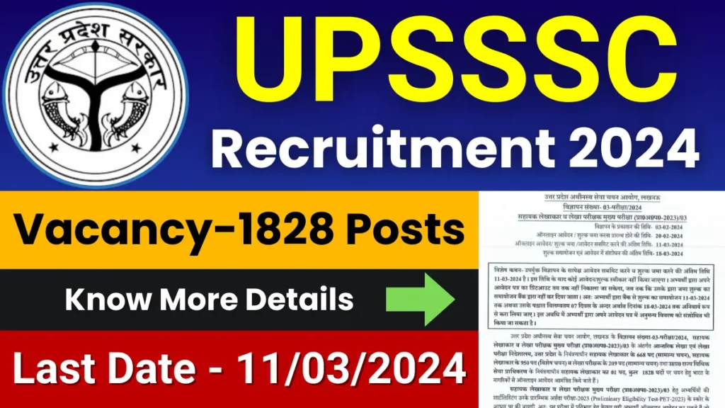 UPSSSC Auditor and Assistant Accountant Recruitment 2024 Notification for 1828 Posts | Online Form