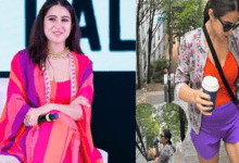Sara Ali Khan Shines Bright In Orange And Purple Outfit In Paris - Check Pics