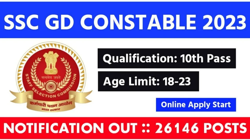 SSC GD Constable Notification 2024 (Out) for 26146 Posts |Apply Now